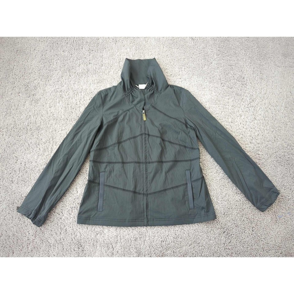 Zenergy by Chico's Jacket Womens 1 Gray Pinstripe Seam Detail Made in Taiwan
